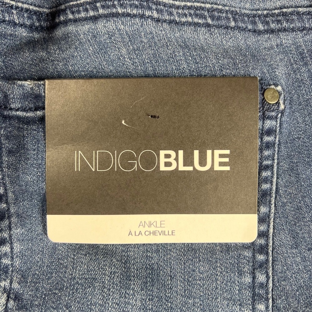 Indigo Blue Maternity Ankle Skinny Jeans Secret Fit Belly Distressed Blue Small - Picture 7 of 8